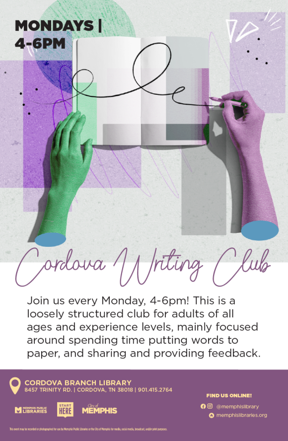 Flyer for Cordova Writing Club