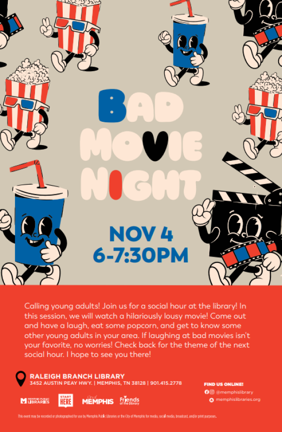 Flyer for Bad Movie Night