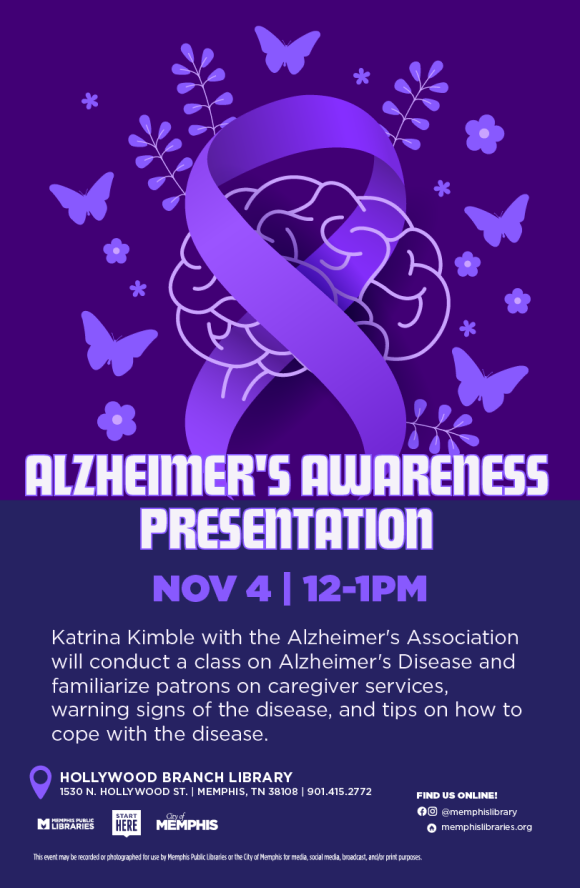 Flyer for Alzheimer's Awareness Presentation