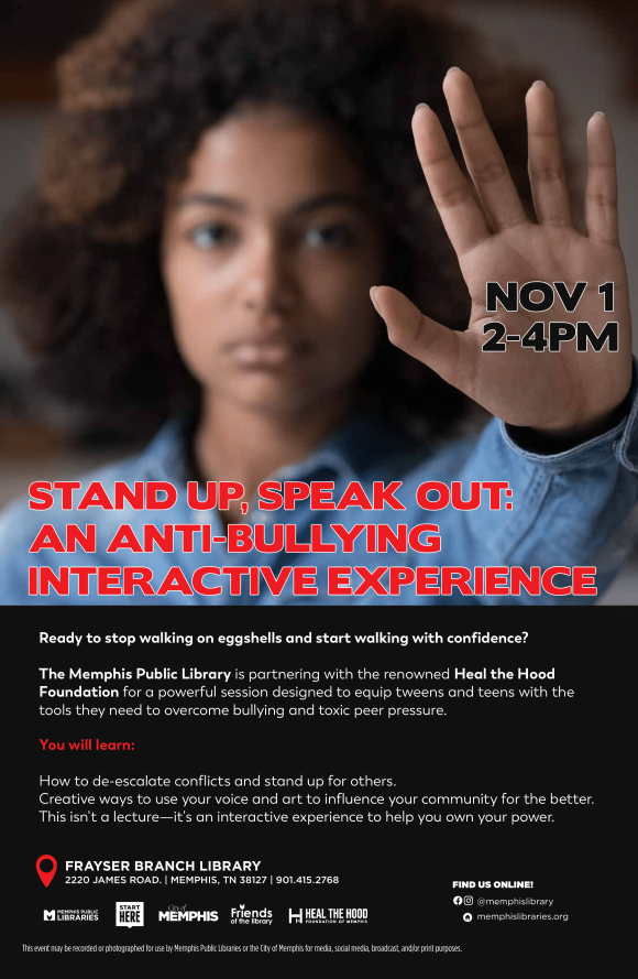 Flyer for Stand Up, Speak Out: An Anti-Bullying Interactive Experience