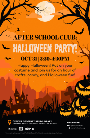 Flyer for After School Club: Halloween Party!