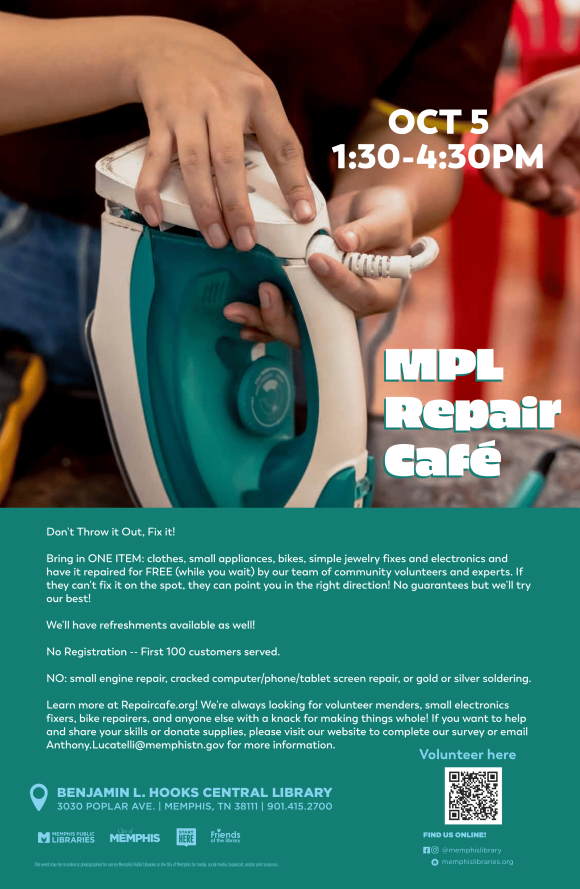 Flyer for MPL Repair Cafe