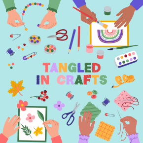 Flyer for Tangled in Crafts: DIY Holiday Doormats
