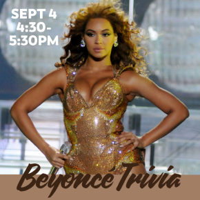 Flyer for Beyonce Trivia