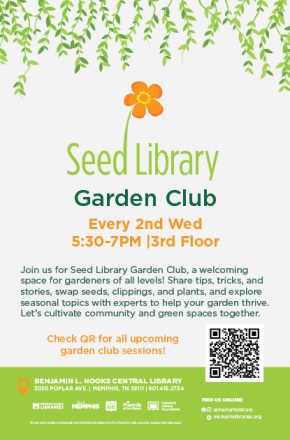 Flyer for Seed Library Garden Club