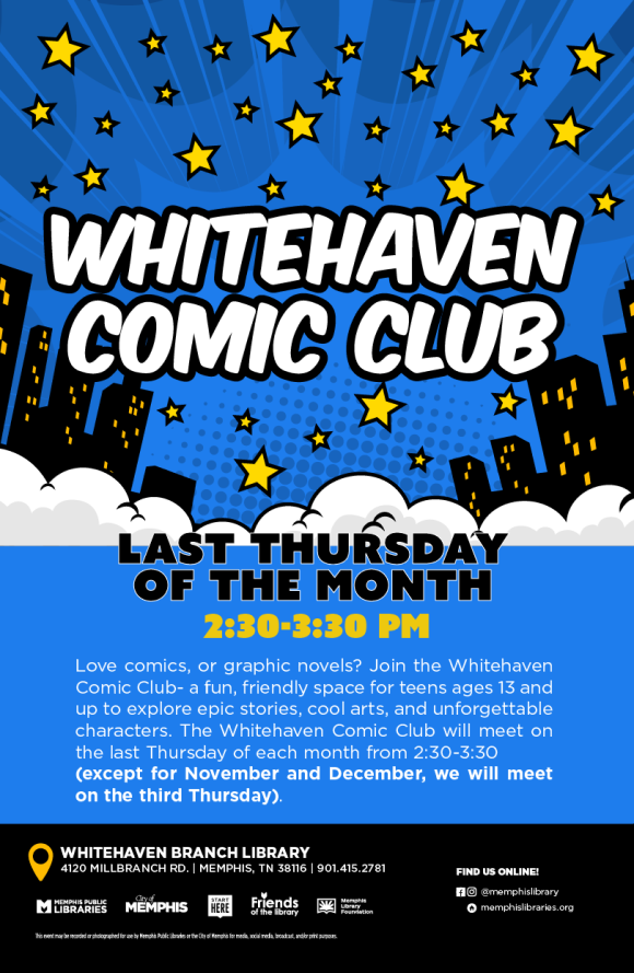 Flyer for Whitehaven Comic Club