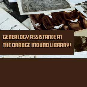 Flyer for Genealogy Assistance at The Orange Mound Library