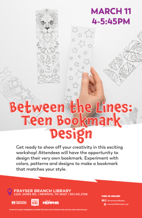 Flyer for Between the Lines: Teen Bookmark Design