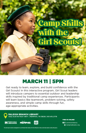 Flyer for camp skills with the girl scouts