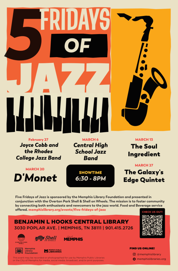 Flyer for five fridays of jazz