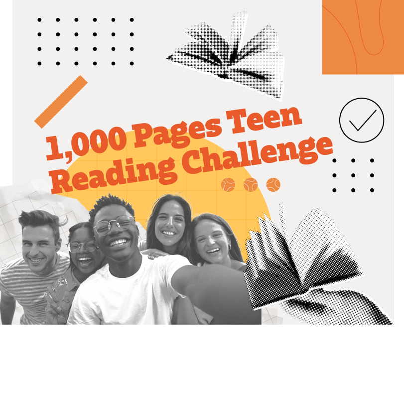 Flyer for 1,000 Pages Teen Reading Challenge