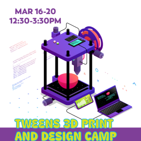 Flyer for Tween 3D Print and Design Camp