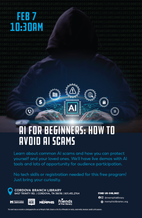 Flyer for AI For Beginners: How To Avoid AI Scams
