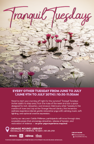 Flyer for Tranquil Tuesdays