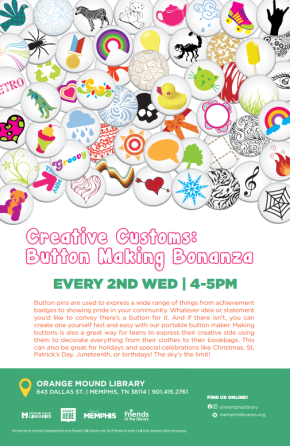 Flyer for Button Making Bonanza