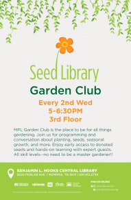 Flyer for Seed Library Garden Club
