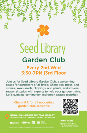 Flyer for Seed Library Garden Club
