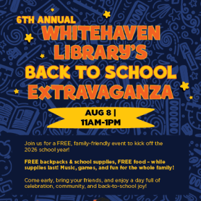 Whitehaven Library's 6th Annual Back to School Extravaganza! flyer
