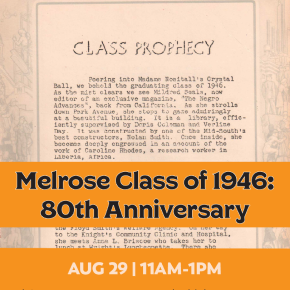 Flyer for Melrose Class of 1946: 80th Anniversary